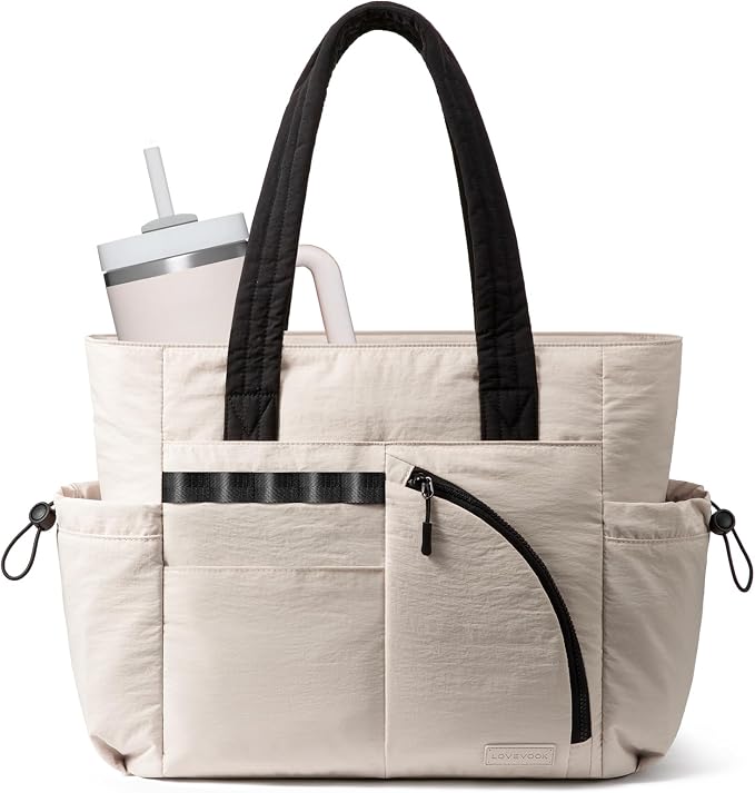 LOVEVOOK Women's Tote Handbags, Puffer Bag and Work Bags with Compartment for Women, Lightweight Quilted Nurse Shoulder Daily by LOVEVOOK