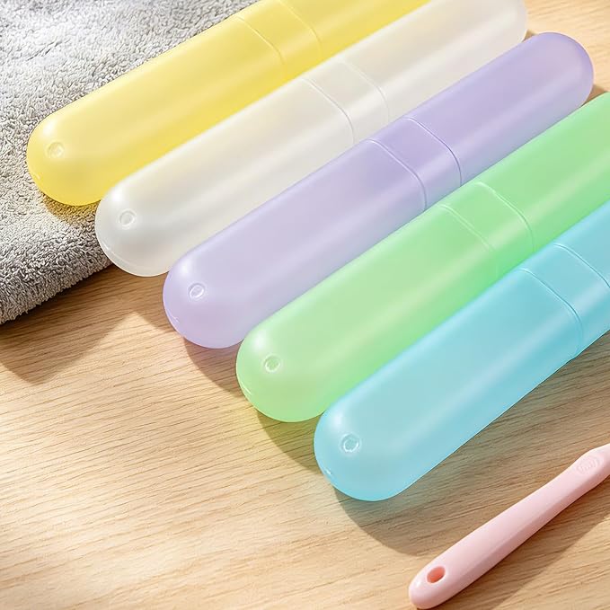 choyaxo 24pcs Portable Toothbrush Holders Travel Toothbrush Case Lightweight Plastic Toothbrush Container for Daily Camping Business Trip (24, 6 color) - Image 4