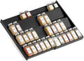 SpaceAid Bamboo Black Spice Drawer Organizer, (Need 3" Deep Drawer) Expandable 4 Tier Spices Rack for Cabinet, Kitchen Seasoning Storage Insert (Jars Not Included, From 12" to 23" Wide) by SpaceAid
