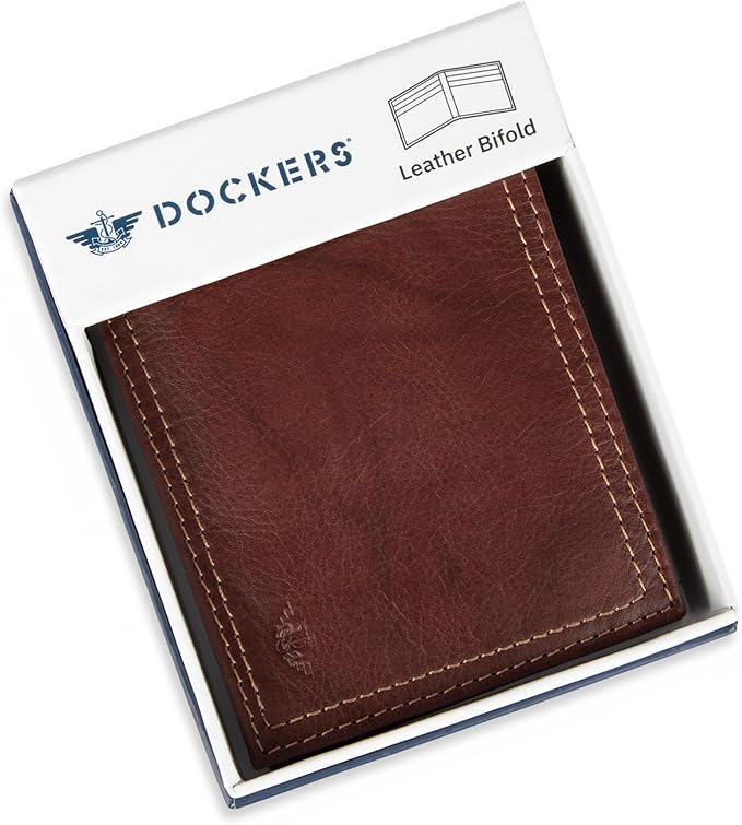 Dockers Men's Bifold Leather Wallet - Thin Slimfold RFID Blocking Security Smart Extra Capacity - Image 7