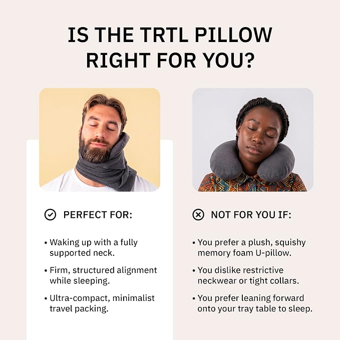 Trtl Pillow - Scientifically Proven Neck Support Travel Pillow for Airplanes - Lightweight and Machine Washable - Ergonomic Design for Traveling on Cars and Trains - Red - Image 3
