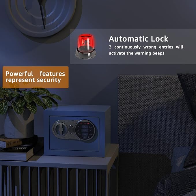 Goldenkey Small Kids Safe, Digital Mini Safes, Money Safe Box, Blue - Image 6