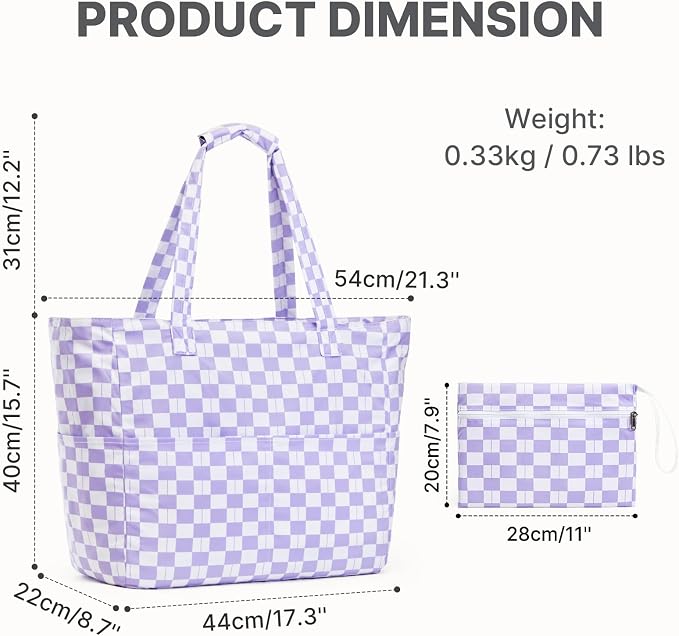 G4Free Large Beach Bag Waterproof Sandproof, Zipper Pool Tote for Women | XL Large Capacity, with Wet Compartment, Foldable Packable with A Pouch, for Swim Travel Grocery - Image 5
