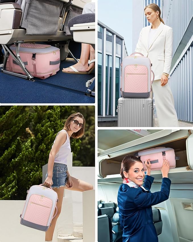 LOVEVOOK Large Travel Backpack for Women, TSA Carry on Backpack for Airplanes, 56L Personal Item Travel Bag for Women fits 17" Laptop,Waterproof Carry on Bag Airplane Approved with 3 Packing Cubes - Image 2