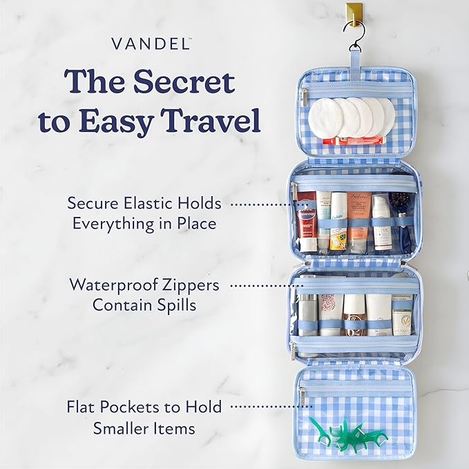 VANDEL Waterproof Hanging Toiletry Bag [TSA-Approved] Cosmet Travel Bag | Makeup Case Toiletries Organizer, Hanging Makeup Organizer Bag, Cosmetic Travel Bags for Women, Waterproof Zippers - Image 2
