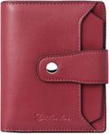 BOSTANTEN Leather Womens Wallet Small RFID Blocking Credit Card Holder | Removable ID Window, Zipper Coin Pocket, Bifold, Minimalist, Fits Small Purses, Daily Use, Ladies Gifts, Wine Red by BOSTANTEN