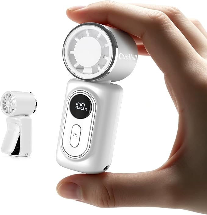 Portable Clip-On Mini Fan Handheld Turbo Fan with 100 Speeds 3000mAh | Rechargeable Stroller Fan Pocket Size USB Cooling Fan for Travel, Camping, Lash Tech & Office by StayCoolontheGo