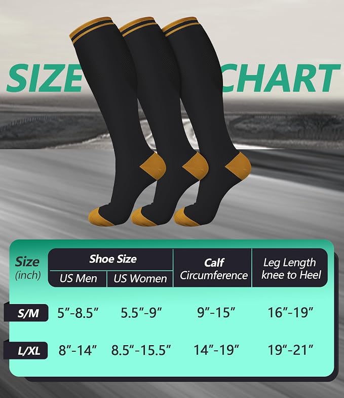 FuelMeFoot 3 Pack Copper Compression Socks - Compression Socks Women & Men Circulation - Best for Medical,Running,Athletic - Image 7