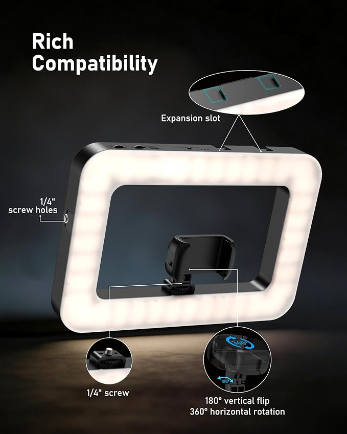 Ring Light for Phone, Lightweight Handheld LED Light with Remote & Desktop Base, 2900K-7000K CRI95+ Smartphone Video Rig, Dual Handle Creator Rig for TikTok YouTube Makeup - Image 8