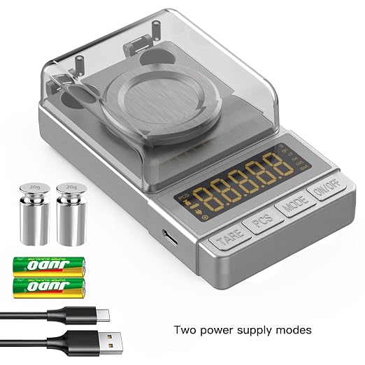 Silver Milligram Scale 100g/0.001g, Digital Mg Powder Scale for Gold | Mg Scale with 20g Calibration Weight and Accessories, Silver Powder Scale for Reloading - Image 5