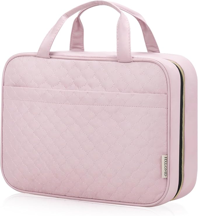 HXLGMD Travel Size Toiletry Bag for Women, Portable Cosmetic Bag with Hanging Hook, Travel Essentials Water-resistant Makeup Organizer for Accessories, Shampoo, Full-size Container, Toiletries by HXLGMD