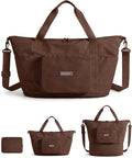 BAGSMART Foldable Travel Bag, 37L Expandable Personal Item Bag, Chocolate | Airline Approved Personal Carry-on Size, Fits Under-seat, Trolley Sleeve, Backup Bag for Travel, Vacation, Overnight by BAGSMART