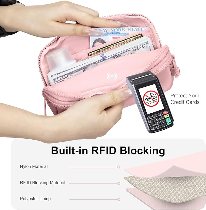 FODOKO Wristlet wallets for Women RFID crossbody bags with 4 Zippers | Checkered quilted nylon with credit card slots, cell phone organizer, and coin purse for travel and everyday carry - Image 6