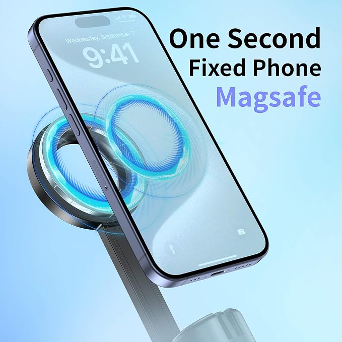 Magnetic Phone Tripod for iPhone 64" Selfie Stick | Tripod Stand with Remote and Metal Ring for Cell Phone Video Recording/Photography/Vlogging (Balck) - Image 2