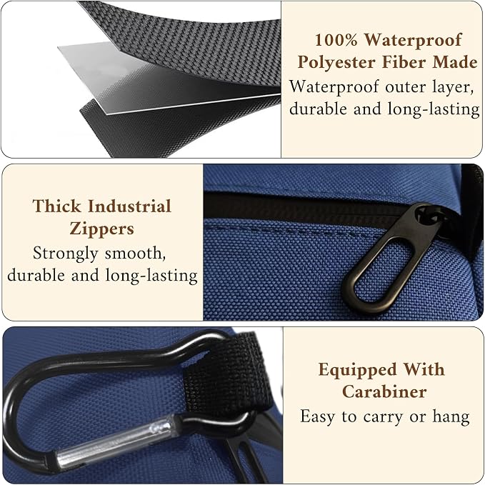 Small Toiletry Bag for Men, Travel Bag Waterproof and Foldable for Storage Mini Toiletry Bag Equipped With Carabiner for Easy Portability (dusty blue) - Image 5