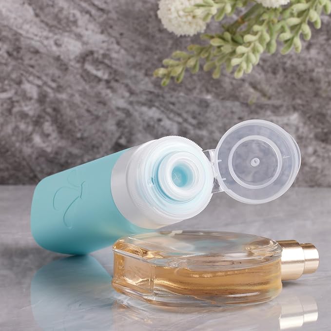 INSFIT travel bottles for toiletries 8 Pack, Leak proof Travel Size Toiletries Containers with toiletry bag, Squeezable Silicone Bottles & Cream Jars, Travel Essentials BPA-Free kit for Shampoo - Image 7