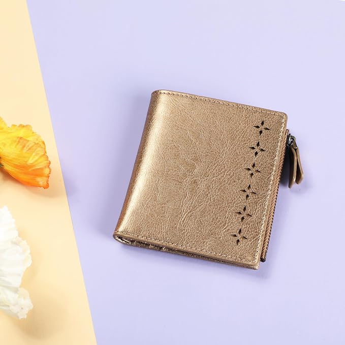 Ultra Thin Small Compact Leather Womens Girls Wallets RFID Blocking Credit Card Holder for Women - Image 7