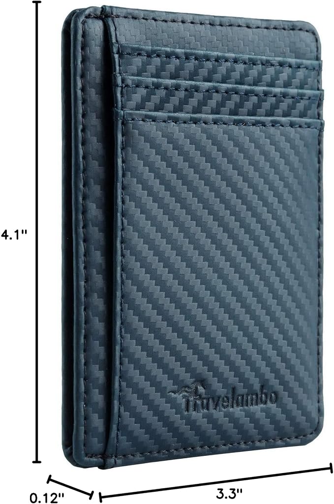 Travelambo Slim Minimalist Wallet for Men, RFID Blocking Credit Card Holder, Front Pocket ID Card Case, Gifts for Men, Husband, Boyfriend, Teenage - Image 10