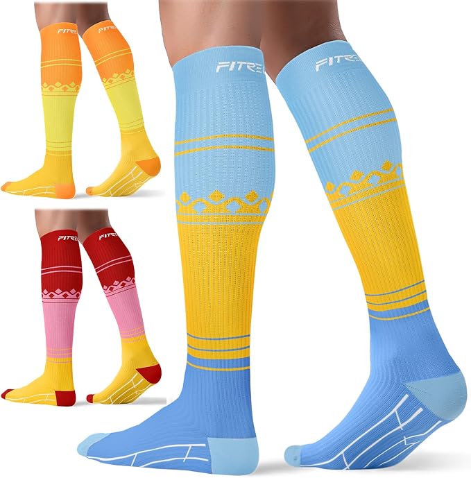 FITRELL 3 Pairs Compression Socks for Women and Men 20-30mmHg-Circulation Support Socks - Image 8