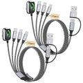2026 Travel Essentials for iWatch Charger with 3 Type-C Ports, 2Pcs 5FT | 4 IN 2 Multi Charging Cable, iPhone Charger for iWatch Ultra/SE/11-1, iPhone17-15/Galaxy S26/Car/Camping, USB C Splitter by MPATIBY