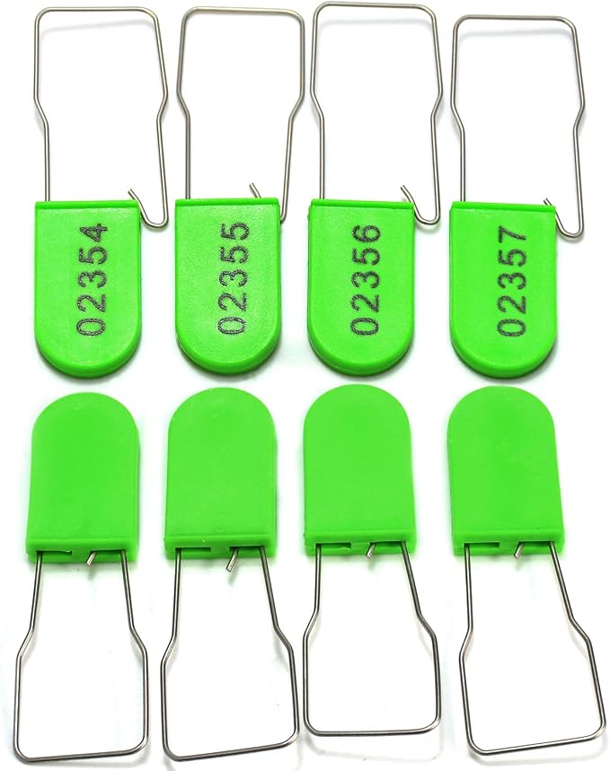 20pcs Security Metal Wire Padlocks, Plastic Security Seals Disposable Anti-Tamper Tag Locks with Numbered Anti Tamper Tag Hasps (Green, 20pcs) - Image 9