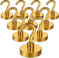 Magnetic Hooks Heavy Duty 40 Lbs Magnet with Hooks for Cruise Cabins | Strong Magnets Neodymium for Hanging Magnetic Wall Hooks for Refrigerator Locker Workplace Yellow 10 Pack by MIKEDE