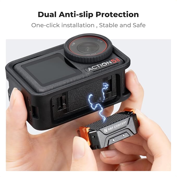 K&F CONCEPT Magnetic Quick Release Adapter Mount for DJI Osmo Action 5 Pro | Aluminum Alloy Bracket Expansion with 1/4 Screw Hole/Adapter Connection for DJI Osmo 360/Osmo Action 3/4 Accessories, PP06 - Image 3