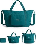 BAGSMART Foldable Travel Bag, 37L Expandable Personal Item Bag, Teal | Airline Approved Personal Carry-on Size, Fits Under-seat, Trolley Sleeve, Backup Bag for Travel, Vacation, Overnight by BAGSMART