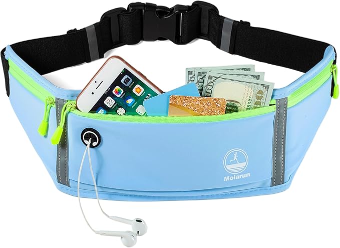 Running Belt Slim Fanny Pack Jogging Pouch Phone Holder Waist Pack - Blue by Unknown