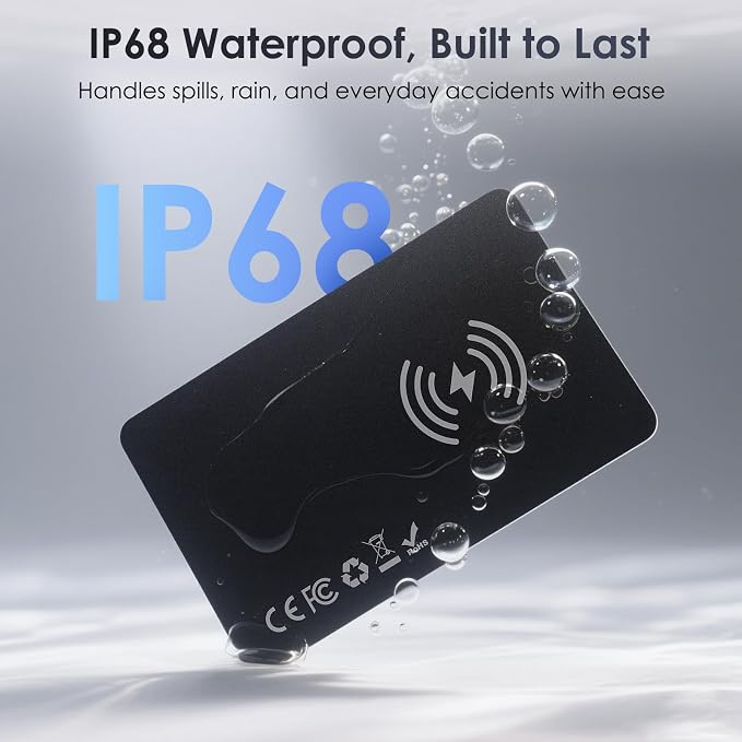 Wallet Tracker Card 0.07in Slim, Compatible with Apple Find My iOS Only, Bluetooth Tracker Smart Tracking Card Wallet Finder, IP68 Waterproof, Item Locator for Luggage Tags, Passports, Purse - Image 6