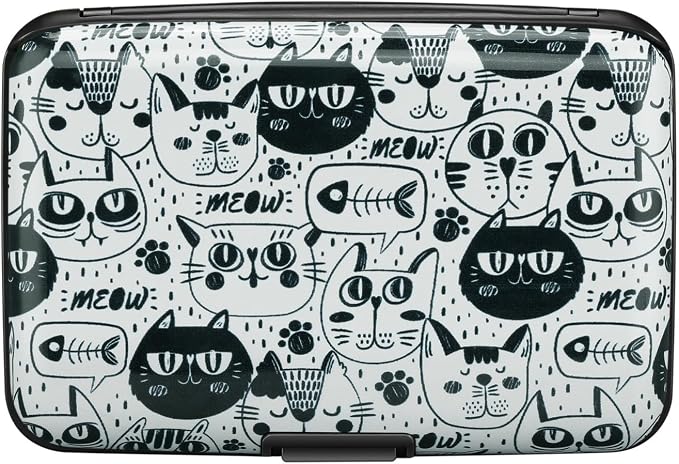 RFID Aluminum Wallet Credit Card Protector Case Holder for Men Women | Mini RFID Aluminum Wallet Credit Cards Holder Business Card Case Metal ID Case for Men Women(Monster Cats) - Image 4