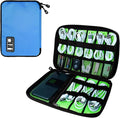 Lcsmaokin Electronics Travel Organizer,Portable Waterproof Electronic Travel Storage Bag for Small Charging Cord Storage,Charger,SD Card etc,for Travel,Business- Blue Green by Lcsmaokin
