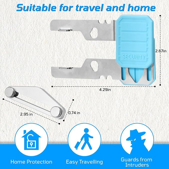 Retractable Portable Door Lock，Automatically adapts to Doors of Different Sizes，Suitable for Travel Hotels Apartments Universities，1 Pack - Image 6