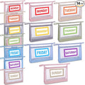 Woanger 14 Pcs Daily Packing Cubes for Travel, Days of Week Clothes Bags with Weekly Stickers, Storage Bag for Suitcases Camping (Morandi Colors) by Woanger