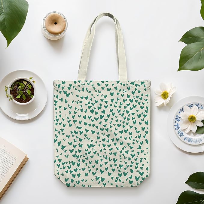 itgowisa Canvas Tote Bag for Women, Tote Bag with Zipper Inner Pocket, Zippered Canvas Bag for Shopping Work Grocery Everyday - Image 7