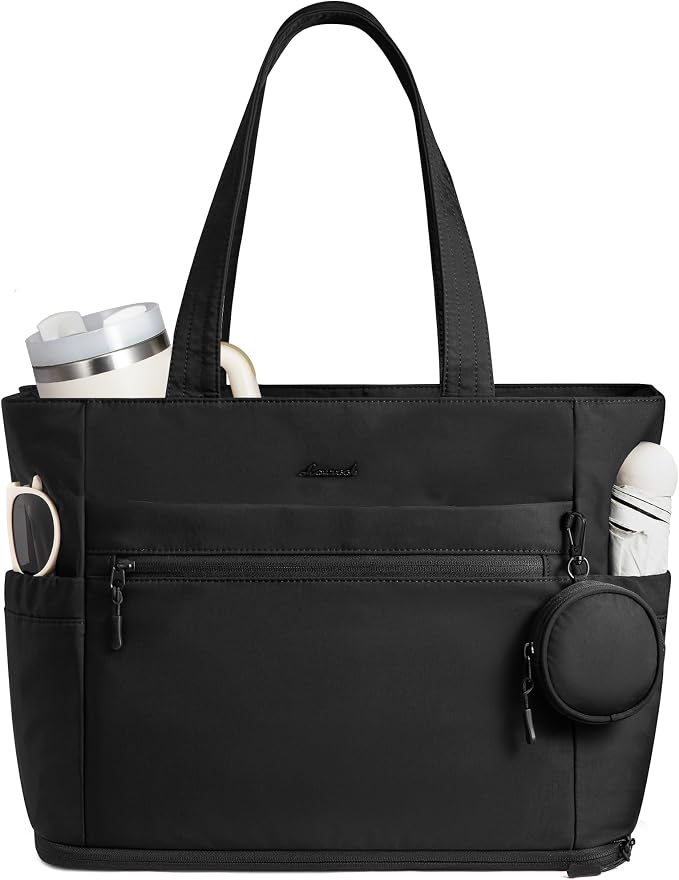 LOVEVOOK Tote Bag for Women, Expandable Laptop Work Bag 15.6 Inch, 33L Large Travel Handbag with 40oz Tumbler Holder, TSA by LOVEVOOK