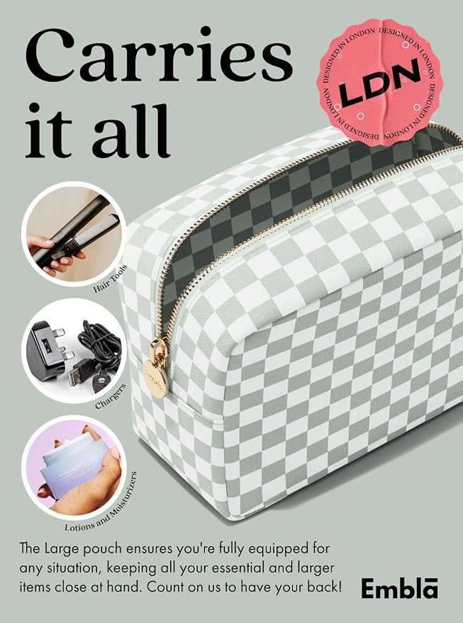 Makeup Bag for Women, Travel Cosmetic Organizer, Waterproof Toiletry Pouch | Large Nylon Cosmetic Bag with Zipper, Water-Resistant Beauty Pouch for Purse, Travel Essentials, Make up Case - Image 4
