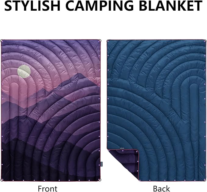 Camping Blanket,Puffy Printed Camping Blanket Lightweight Packable Outdoor Blanket for Camping,Traveling, Stadium, Hiking, Picnics - Image 2