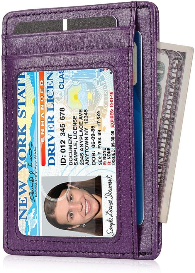 GH GOLD HORSE Slim RFID Blocking Card Holder Minimalist Leather Front Pocket Wallet for Women | Slim - Image 2