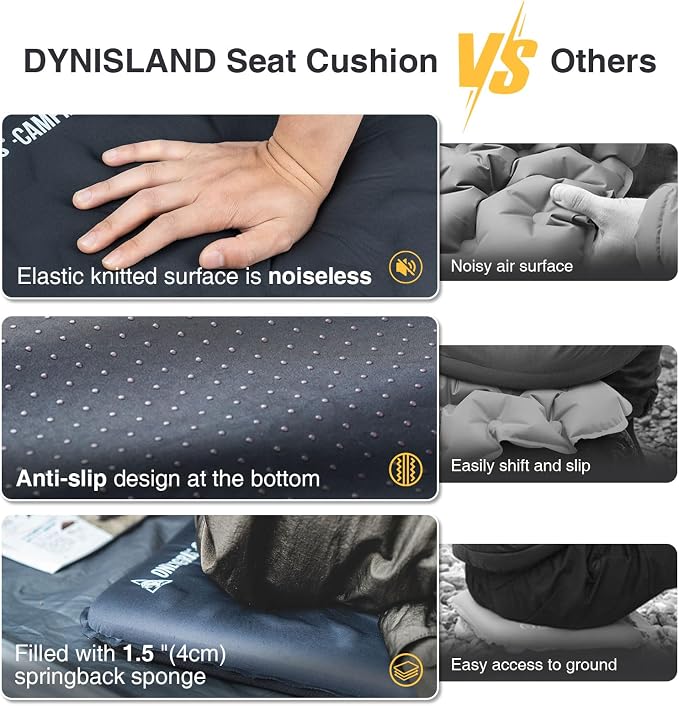 ONETIGRIS Inflatable Seat Cushion, Lightweight Waterproof Seat Pad | Lightweight waterproof inflatable cushion for camping, stadiums, travel, office chairs, car seats and outdoor events - Image 7