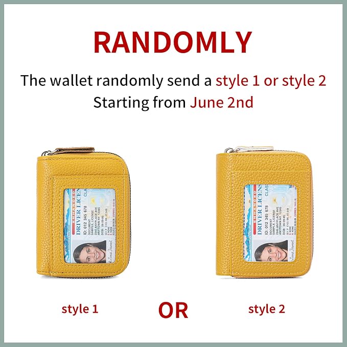 RNIEGA Credit Card Holder Wallet RFID Blocking Leather Small Wallet for Women Double Zipper Wallet with ID Window - Image 2