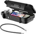 Portable Safe Box with Code, [Waterproof Anti-Theft ]Travel Safe, Combination Security Case Lock Box with Removable Wire Rope, for Home, Cars, Office, Vacation (Black) by Hurinan