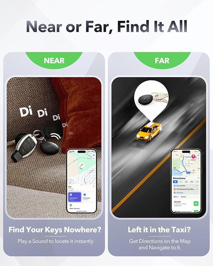 Air Tracker Tags-4 Pack for Apple Find My, iOS Only, Official MFi Certified | Mini Bluetooth Key Finder locator with sound, Travel Cruise Essential, Smart Luggage tracker for iPhone, Suitcases, Backpack - Image 5