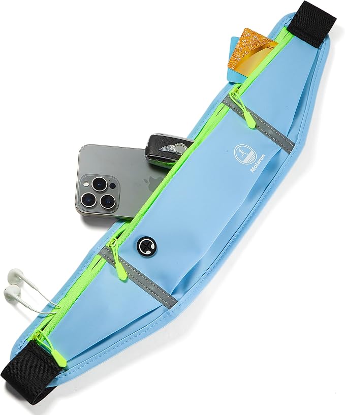 Running Belt Slim Fanny Pack Jogging Pouch Phone Holder Waist Pack - Blue - Image 6