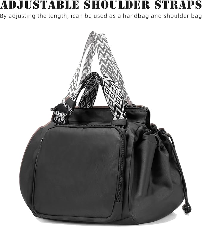 Large Capacity Portable Backpack Tote Bag For Car Travel, Lightweight Foldable Nylon Shopping Bag with 15 Pockets - Image 3