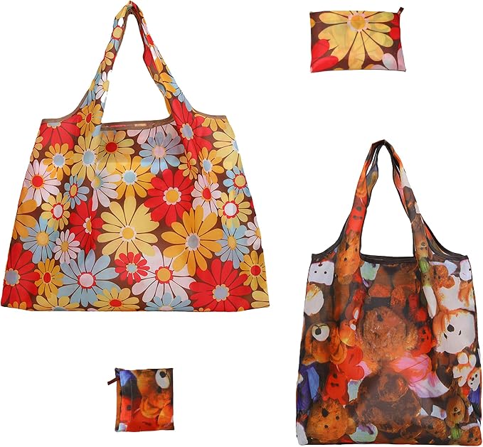 2-Piece reusable grocery bags,shopping bags,grocery bags Reusable Shopping 60+Pounds Capacit, Foldable, by Vivelyst