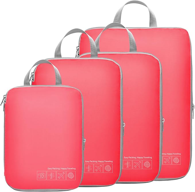 Cambond Compression Packing Cubes for Travel - Luggage Suitcase Organizer | Compression Zip Design for Space-saving, Expandable, Lightweight, Keep Clothes Sorted, Luggage Space Tidy, Carry on Pack Fast by Cambond