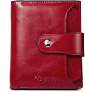 BOSTANTEN Leather Womens Wallet Small RFID Blocking Credit Card Holder | Removable ID Window, Zipper Coin Pocket, Bifold, Minimalist, Fits Small Purses, Daily Use, Ladies Gifts, Red by BOSTANTEN