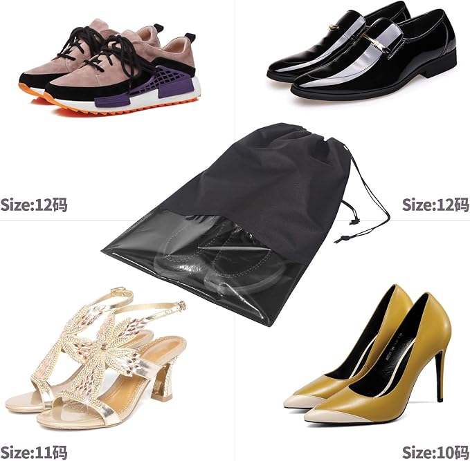 24PCS Travel Shoe Bags Non-Woven with Rope for Men and Women Large Shoes Storage Packing Pouch Organizers - Image 8