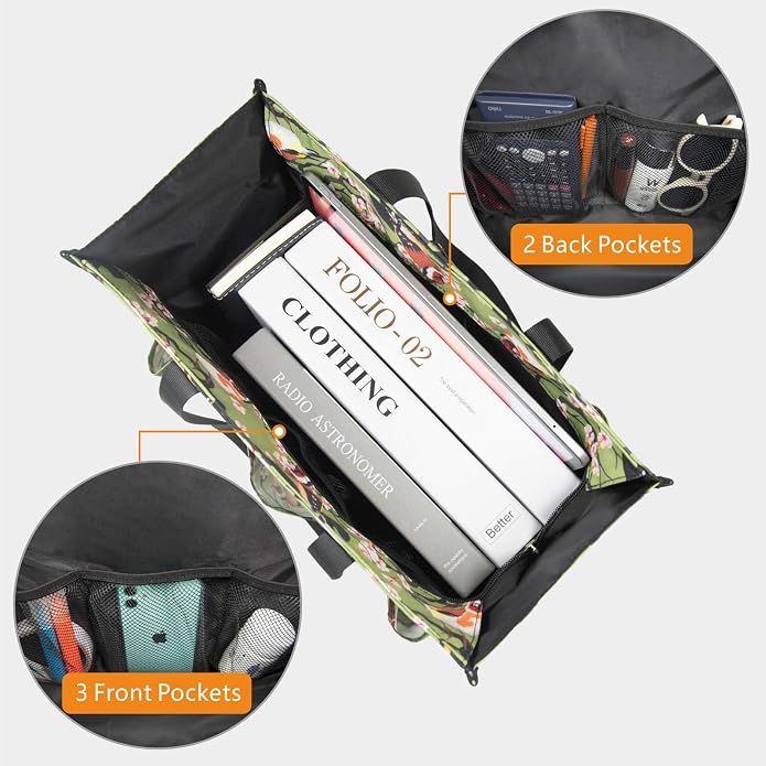 TOPDesign Utility Water Resistant Tote Bag with 13 Pockets, Top Zipper Closure & Thick Bottom Support, for Working Women - Image 4